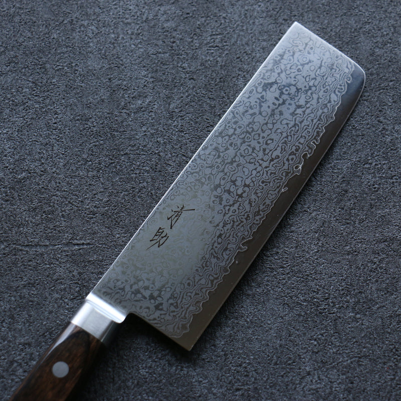 Seisuke VG10 de 33 Capas Damasco Nakiri  165mm Mango de Madera de Pakka Cafe - Japanny-SP