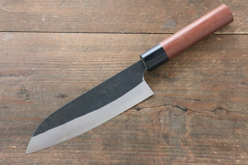 Shungo Ogata Acero Blanco No.2 Kurouchi Damasco Santoku  165mm Mango de Jarrah - Japanny-SP