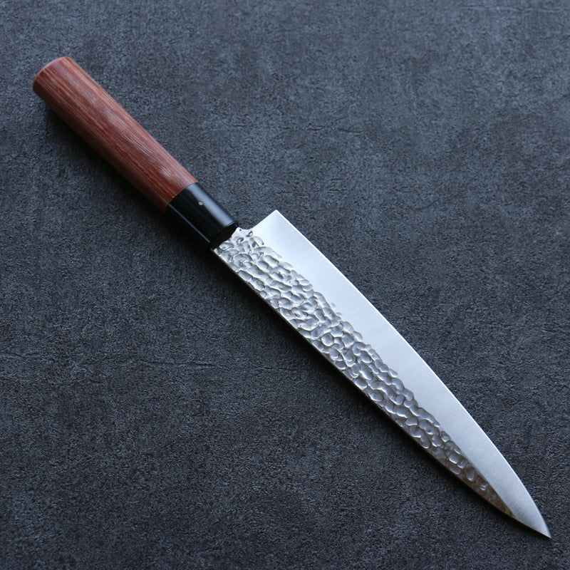 Kanetsune DSR-1K6 Martillado Gyuto  210mm Mango de Madera de pakka roja - Japanny-SP