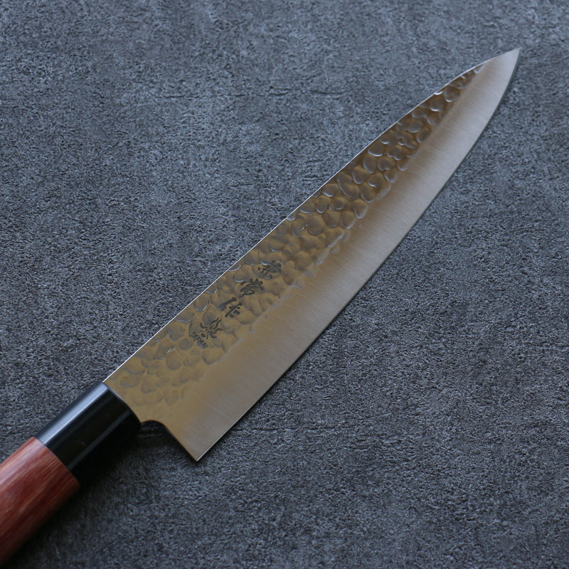 Kanetsune DSR-1K6 Martillado Gyuto  210mm Mango de Madera de pakka roja - Japanny-SP