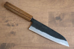 Kyohei  Shindo Acero Azul Terminado Negro Santoku  170mm Mango de Laquerado de arce vivo - Japanny-SP