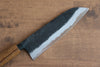 Kyohei  Shindo Acero Azul Terminado Negro Santoku  170mm Mango de Laquerado de arce vivo - Japanny-SP