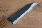 Kyohei  Shindo Acero Azul Terminado Negro Santoku  170mm Mango de Laquerado de arce vivo - Japanny-SP