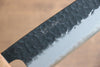 Seisuke Shitan Super Azul Martillado Kurouchi Santoku  170mm Mango de Shitan - Japanny-SP