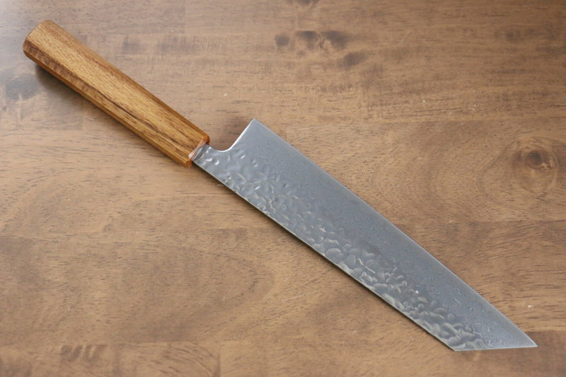 Seisuke Tsukikage AUS10 Terminado Migaki Damasco Martilleado Kiritsuke  210mm Mango de Roble - Japanny-SP