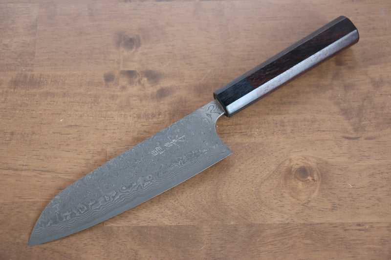 Masakage Kumo VG10 Damasco Santoku  165mm Mango de Shitan - Japanny-SP