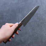 Kanetsune Ichizu VG10 Santoku  180mm Mango de Madera de Pakka Cafe - Japanny-SP