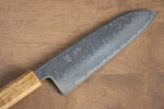 Seisuke Tsukikage AUS10 Terminado Migaki Damasco Martilleado Santoku  170mm Mango de Roble - Japanny-SP