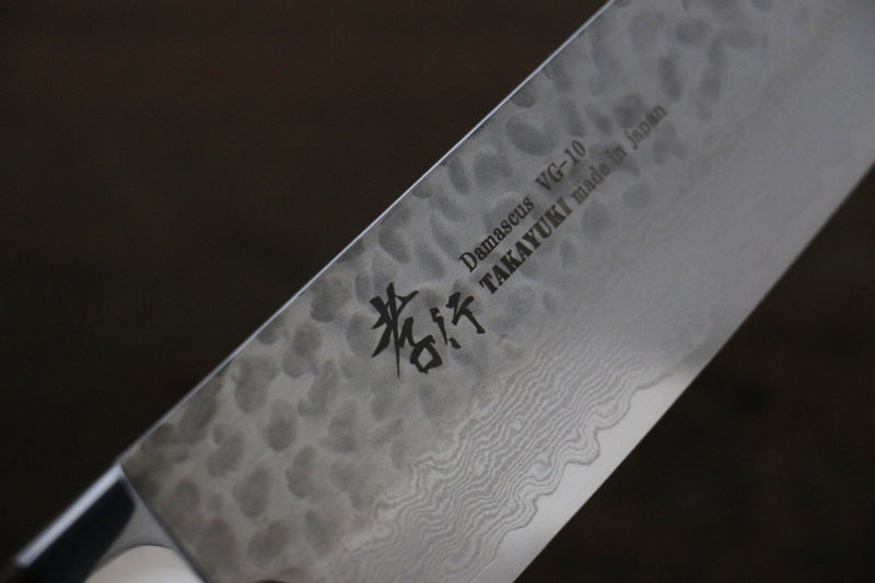 Sakai Takayuki VG10 de 33 Capas Damasco Gyuto 240mm Mango de Ironwood del desierto(modelo sugihara) - Japanny-SP