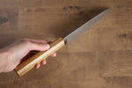 Seisuke Tsukikage AUS10 Terminado Migaki Damasco Martilleado Santoku  170mm Mango de Roble - Japanny-SP