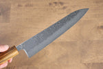 Seisuke Tsukikage AUS10 Terminado Migaki Damasco Martilleado Gyuto  210mm Mango de Roble - Japanny-SP