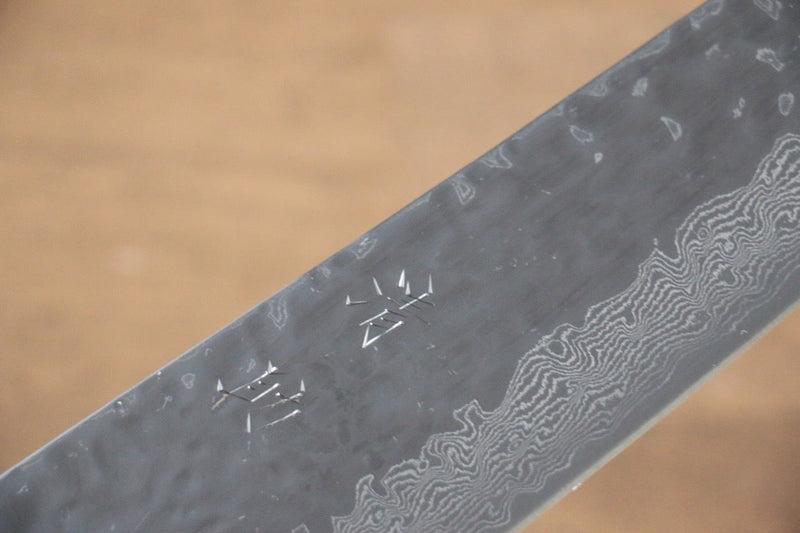 Seisuke Tsukikage AUS10 Terminado Migaki Damasco Martilleado Gyuto  210mm Mango de Roble - Japanny-SP