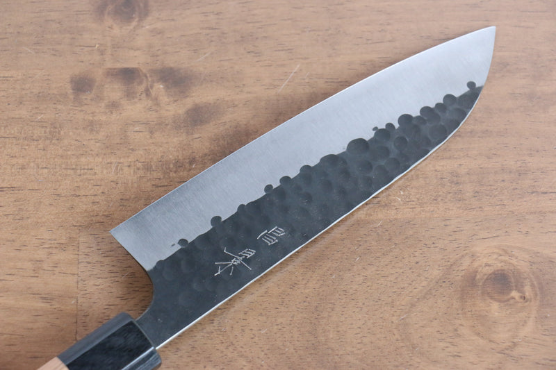 Masakage Koishi Super Azul Terminado Negro Santoku  165mm Mango de Cerezo Americano - Japanny-SP