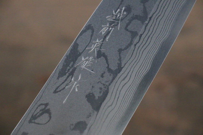 Hideo Kitaoka Acero Azul No.2 Damasco Funayuki  170mm Mango de Shitan - Japanny-SP