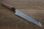 Hideo Kitaoka Acero Azul No.2 Damasco Kiritsuke Yanagiba  240mm Mango de Shitan - Japanny-SP