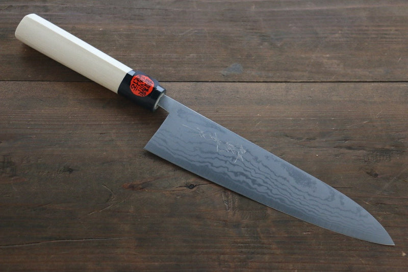 Shigeki Tanaka Acero Azul No.2 Damasco de 17 Capas Damasco Gyuto  210mm Mango de Magnolia - Japanny-SP