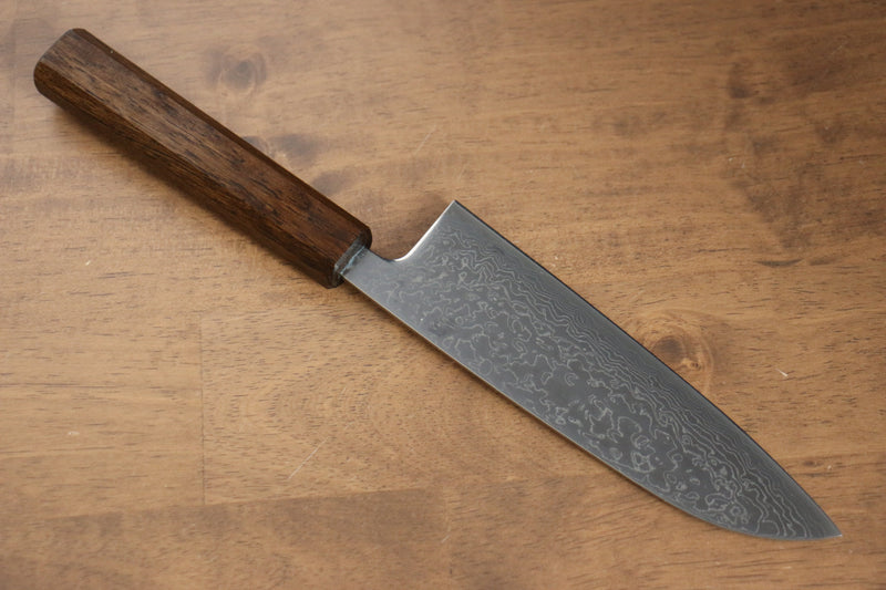 Seisuke VG10 Damasco con Terminado de Espejo Santoku  165mm Mango de Roble - Japanny-SP