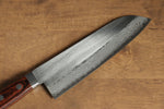 Kunihira Sairyu VG10 Terminado Migaki Damasco Santoku  170mm Mango de Caoba - Japanny-SP