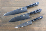 Iseya VG10 G-Series 33 Layer Damascus Japanese Chef's Petty 150mm, Santoku 180mm& Gyuto 210mm Set - Japanny-SP