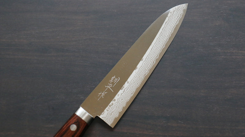 Kunihira Sairyu VG10 Terminado Migaki Damasco Gyuto  180mm Mango de Caoba - Japanny-SP