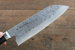 Fujiwara Teruyasu Maboroshi Acero Blanco No.1 Nashiji Martillado Santoku  180mm Mango de Madera de Pakka Negra - Japanny-SP