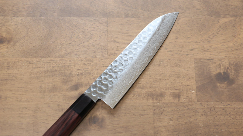 Seisuke AUS10 Damasco de 45 Capas Santoku  180mm Mango de Shitan - Japanny-SP