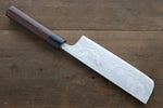 Shungo Ogata Acero Blanco No.2 Damasco Terminado Migaki Nakiri  165mm Mango de Shitan - Japanny-SP