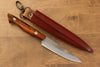 Kazuo Nomura Acero Blanco Damasco Cazador  100mm Mango de Ironwood  con Funda - Japanny-SP