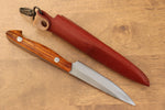 Kazuo Nomura Acero Blanco Damasco Cazador  100mm Mango de Ironwood  con Funda - Japanny-SP