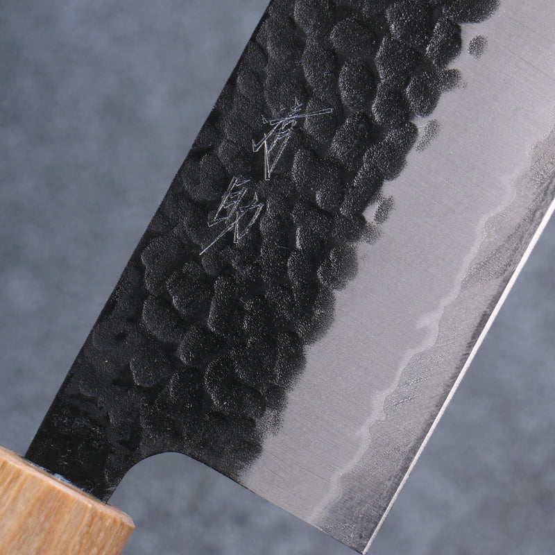 Seisuke Shitan Super Azul Martillado Kurouchi Nakiri  165mm Mango de Shitan - Japanny-SP