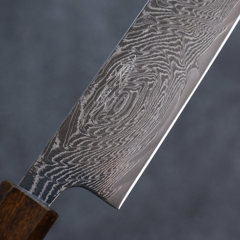 Seisuke Nami AUS10 Damasco con Terminado de Espejo Sujihiki  240mm Mango de Roble - Japanny-SP