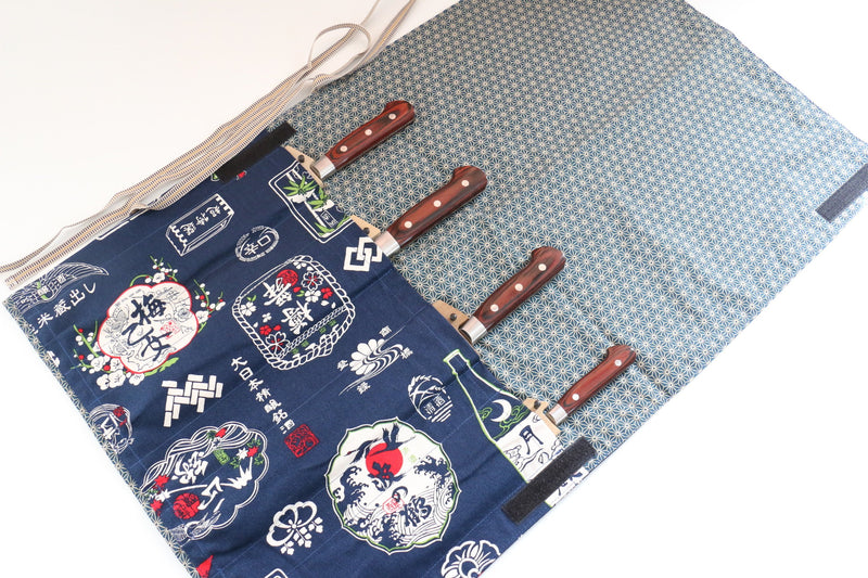 Japanese Style Knife Roll Konsake-Ura-Konkasuri 4 Pockets - Japanny-SP