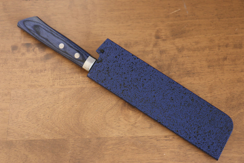 (Cyu) Madera de pakka azul Funda para 180mm Nakiri con Clavija de madera contrachapada Kaneko - Japanny-SP