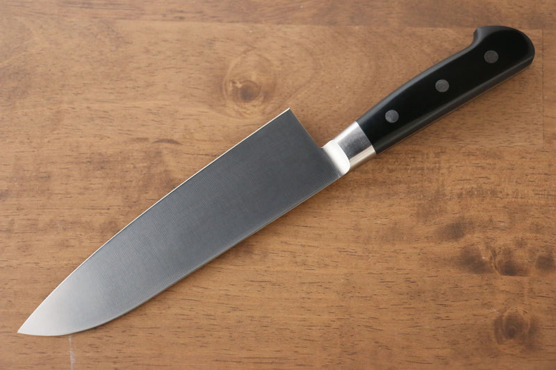 Iseya Molibdeno Santoku  180mm Mango de Micarta Negra - Japanny-SP