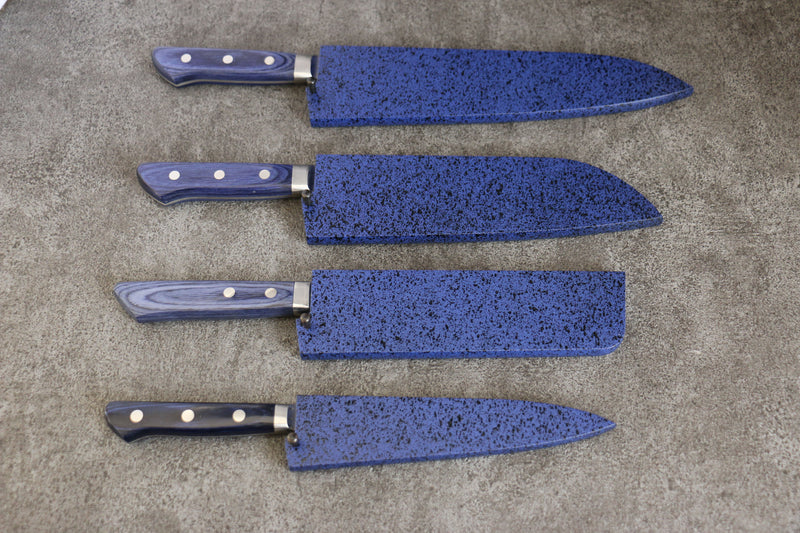 Madera de pakka azul Funda para 180mm Santoku con Clavija de madera contrachapada Kaneko - Japanny-SP