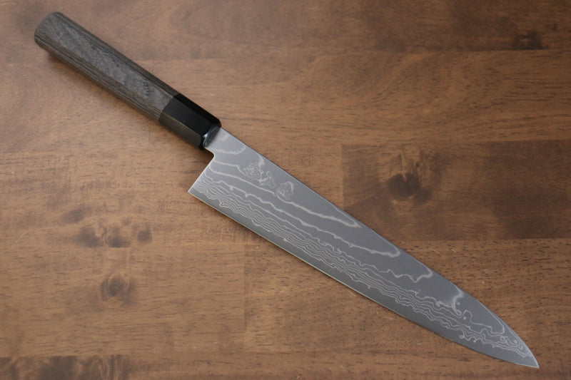 Kajin Acero Especial de Cobalto Damasco Gyuto  240mm Mango de Madera de Pakka Gris - Japanny-SP