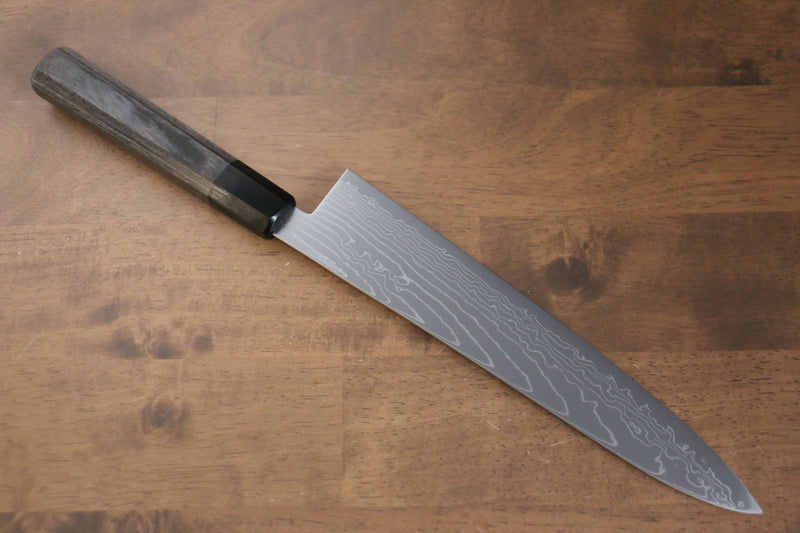 Kajin Acero Especial de Cobalto Damasco Gyuto  240mm Mango de Madera de Pakka Gris - Japanny-SP