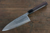 Hideo Kitaoka [Para zurdos] Acero Blanco No.2 Damasco Deba  180mm Mango de Shitan - Japanny-SP