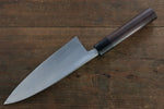 Hideo Kitaoka [Para zurdos] Acero Blanco No.2 Damasco Deba  180mm Mango de Shitan - Japanny-SP