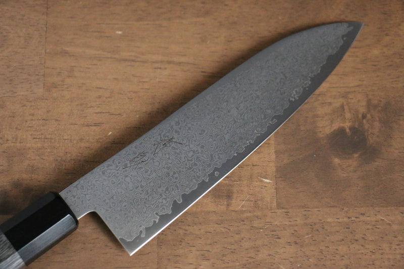 Seisuke VG10 Damasco Santoku  180mm Mango de Madera de Pakka Gris - Japanny-SP