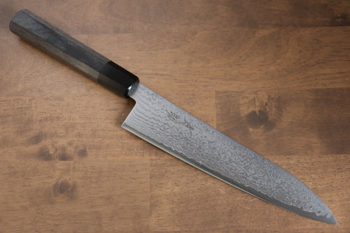 Seisuke VG10 Damasco Gyuto  210mm Mango de Madera de Pakka Gris - Japanny-SP