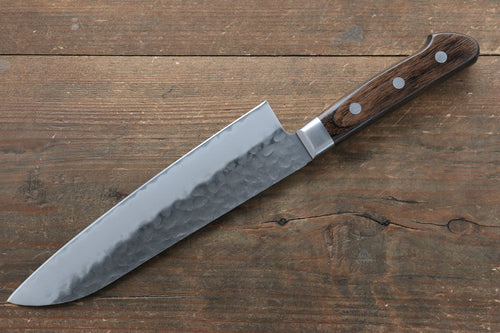 Seisuke AUS8 Martillado Santoku  180mm Mango de Madera de Pakka Cafe - Japanny-SP