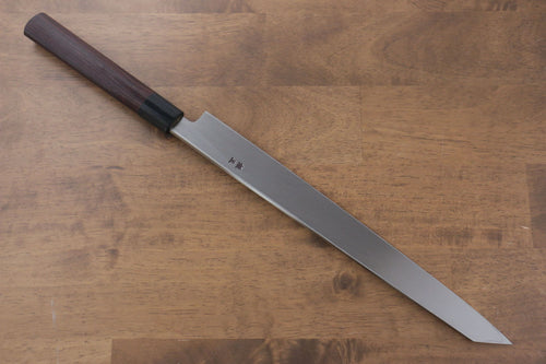 Jikko Acero de Plata No.3 Kiritsuke Yanagiba 300mm Mango de Shitan - Japanny-SP