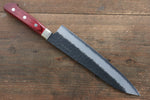 Seisuke Kurobeni Super Azul Martillado Kurouchi Gyuto  210mm Mango de Madera de pakka roja - Japanny-SP