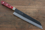 Seisuke Kurobeni Super Azul Martillado Kurouchi Kiritsuke Gyuto  240mm Mango de Madera de pakka roja - Japanny-SP