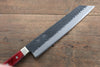 Seisuke Kurobeni Super Azul Martillado Kurouchi Kiritsuke Gyuto  240mm Mango de Madera de pakka roja - Japanny-SP