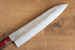 Seisuke Ringo Acero de Plata No.3 Nashiji Gyuto  210mm Mango de Madera de pakka roja - Japanny-SP