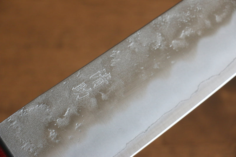 Seisuke Ringo Acero de Plata No.3 Nashiji Gyuto  210mm Mango de Madera de pakka roja - Japanny-SP