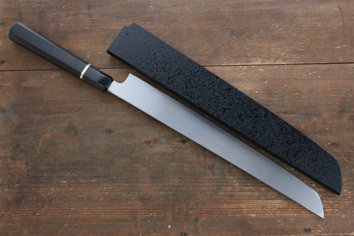 Sakai Takayuki Honyaki Acero Azul No.1 Terminado de Espejo Sakimaru Takohiki  300mm Mango de Ebano con anillo Con funda - Japanny-SP