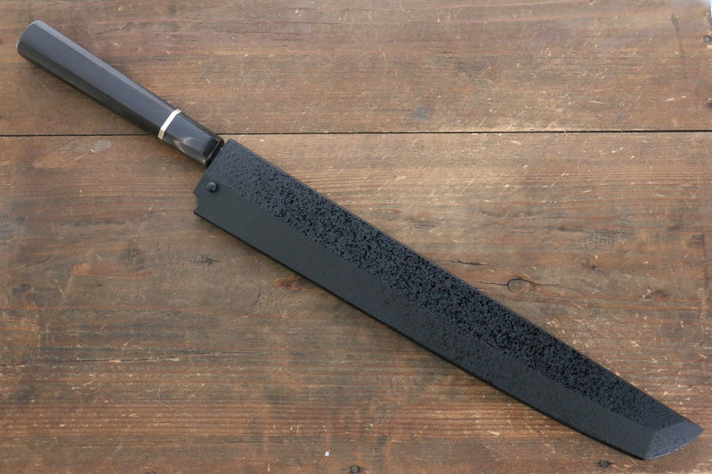 Sakai Takayuki Honyaki Acero Azul No.1 Terminado de Espejo Sakimaru Takohiki  300mm Mango de Ebano con anillo Con funda - Japanny-SP